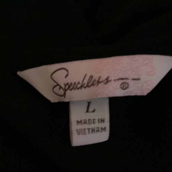 Women’s Speechless Black/white Peplum Top Size L - Picture 13 of 15